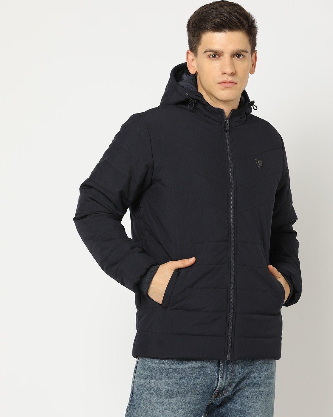 Buy Netplay Zip-Front Bomber Jacket with Ribbed Hems at Redfynd