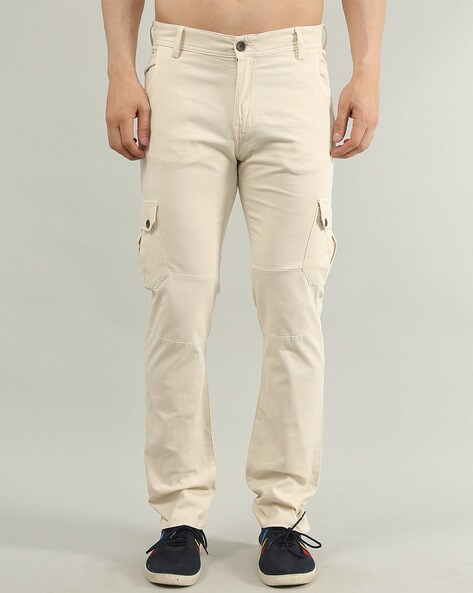 Solid Relaxed Fit Cargo Pants