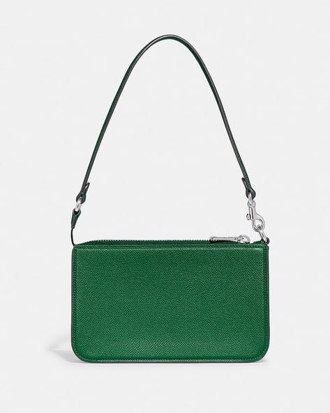 Buy Coach Pouch Bag with Signature Canvas Interior | Green Color