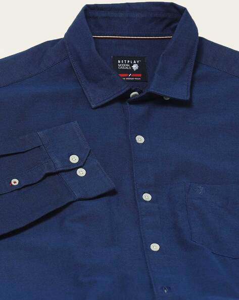 Buy Navy Blue Shirts for Men by NETPLAY Online