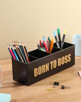 Quoted Desk Organizer for Office Table with 4 Compartments-image-5