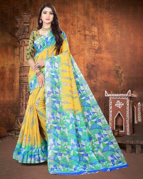 Digital Print Linen Sarees - Loomfolks