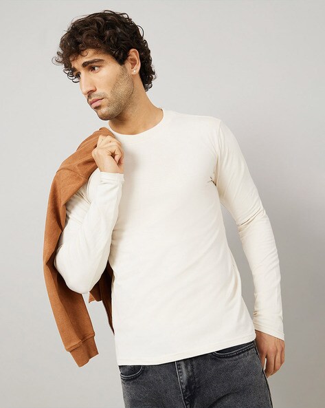 Buy Beige Tshirts for Men by Styli Online