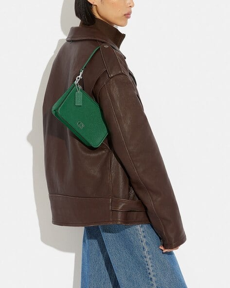 Buy Coach Pouch Bag with Signature Canvas Interior | Green