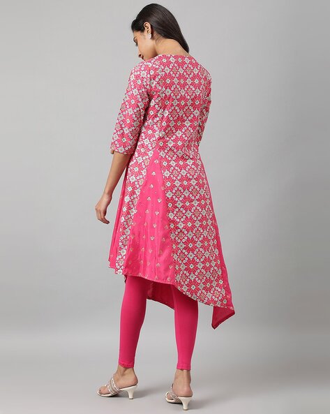 Pink Woven Banarasi Silk Dress Material