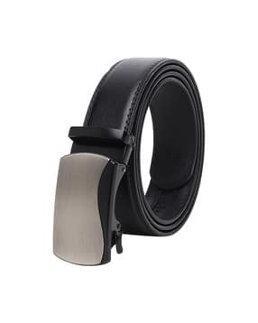 Men Leather Belt with Plaque Buckle Closure-image-17