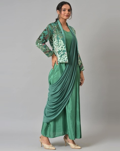 Buy Jacket Style Casual Wear Sarees Online for Women in USA