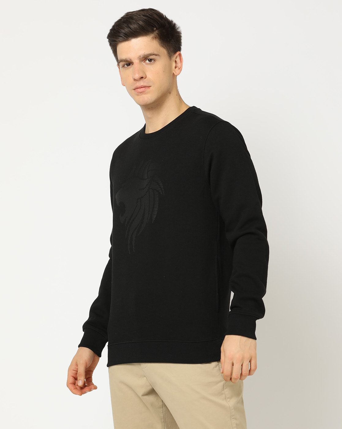 Detailed Walleye Crew Neck Sweatshirt - Mens Sizing (Ash) | Identi Card Co