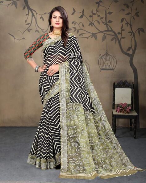 Buy Handwoven Black Linen Jamdani Saree Online - Biswabangla.in