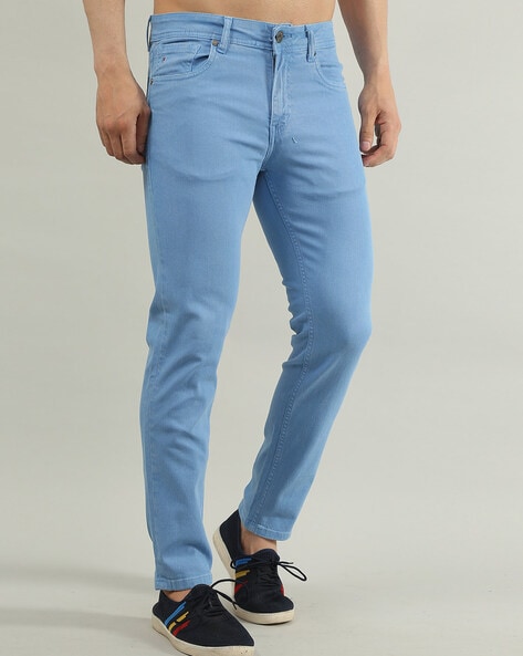 Buy BLUE GIRAFFE Dark Blue Solid Cotton Slim Fit Boys Jeans | Shoppers Stop
