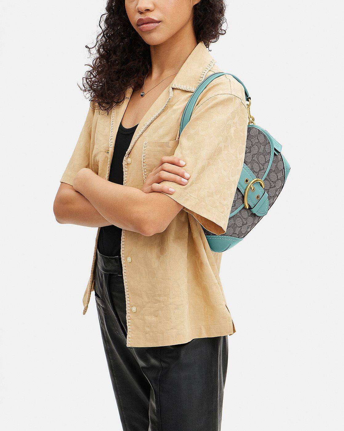 バッグ Rera Coach Leather Soho Bag Sky Blue Buy Coach Soho Medium Shoulder Bag | Blue Color Women | AJIO LUXE