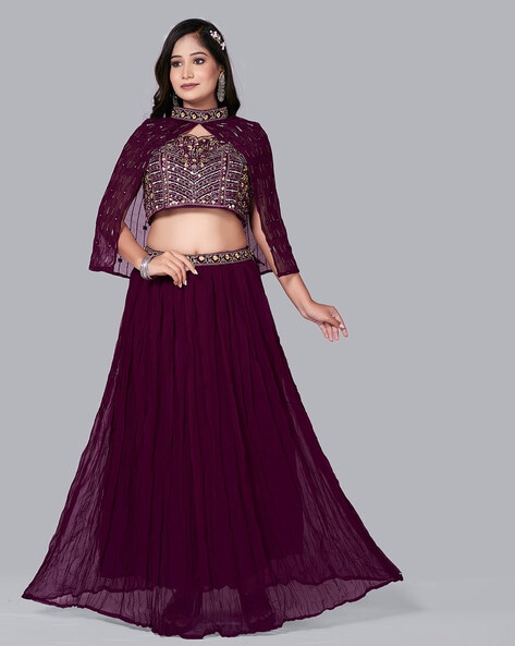 Buy Pre Order - Neha Gursahani Crop Top With Cape & Lehenga Skirt Set  Online at desertcartINDIA