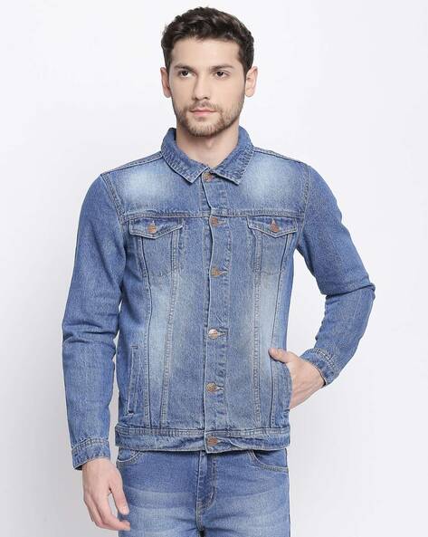 Buy online Bomber Style Denim Jacket from Jackets for Men by Cinocci for  ₹1350 at 55% off | 2024 Limeroad.com