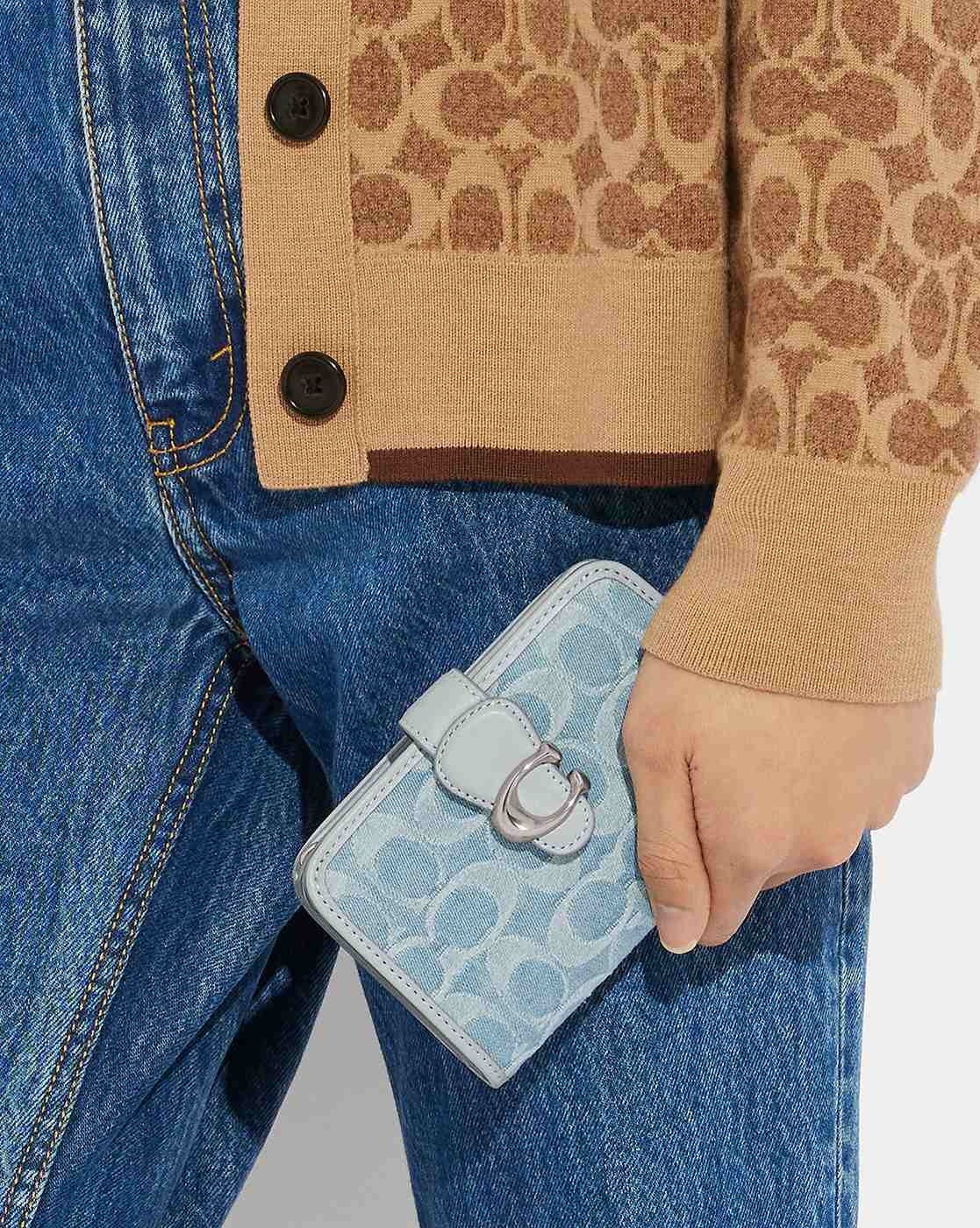 Buy Coach Tabby Medium Wallet in Signature Denim | Blue Color