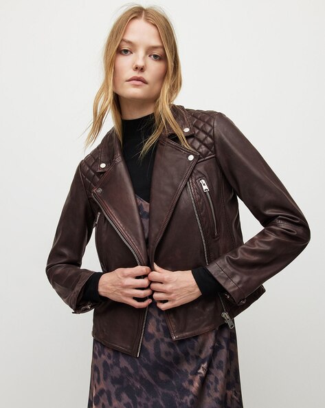 All saints shop oxblood leather jacket