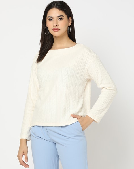 Buy Off-White Sweatshirt & Hoodies for Women by Fig Online