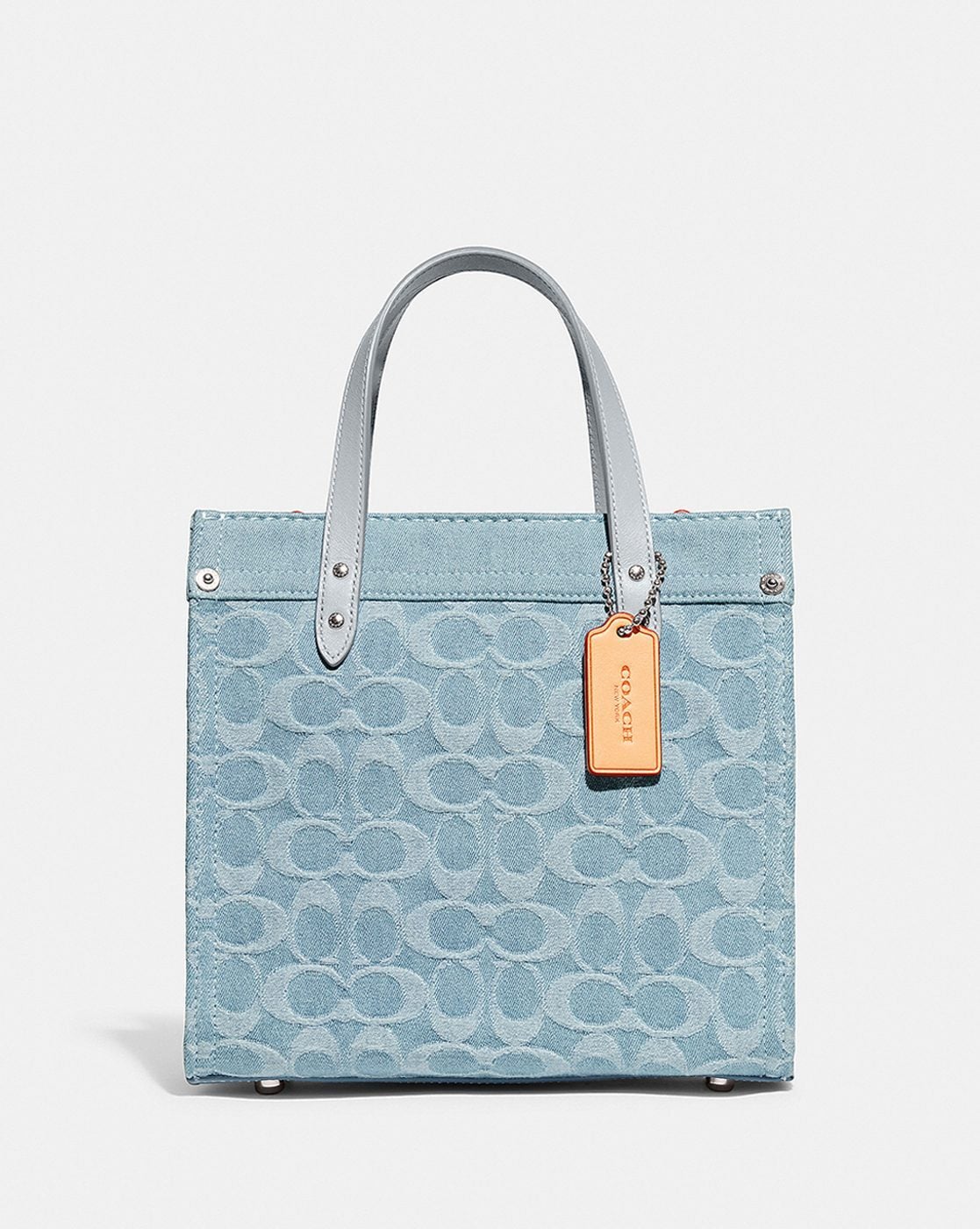 Buy Coach Signature Denim Medium Field Tote Bag | Blue Color Women | AJIO  LUXE