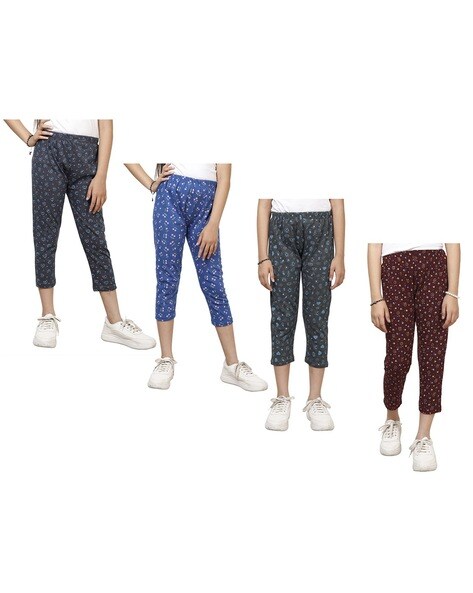 Buy Multicoloured Trousers & Pants for Girls by INDIWEAVES Online