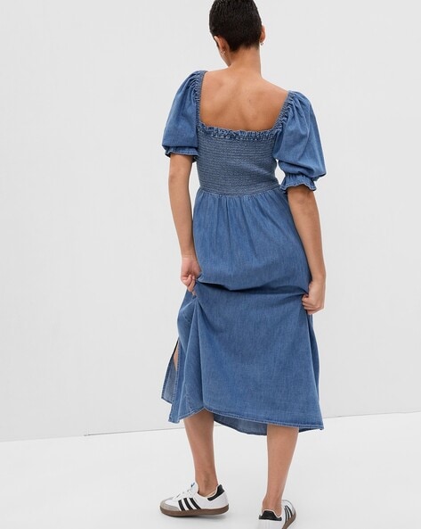 Urban Bliss Asos Belted Puff Sleeve Denim Dress BNWT RRP £35 (Size 8) | eBay