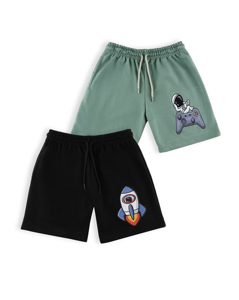 Buy Black Green Shorts for Boys by NINOS DREAMS Online Ajio