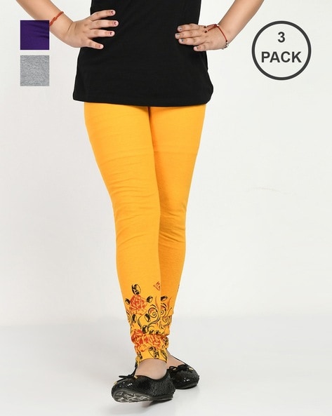 Buy Multicoloured Leggings for Girls by INDIWEAVES Online