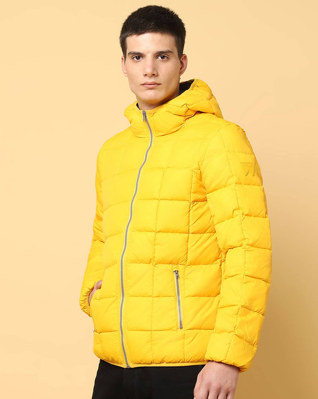 Zip-Front Puffer Jacket with Zipper Pockets