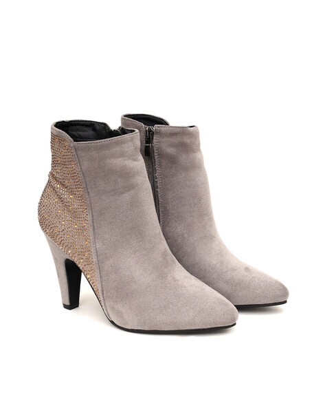 Brinley Co. Women's Wide Width Faux Suede High Heel Ankle Boots -  Walmart.com