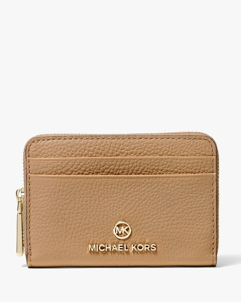 Michael Kors Gold & Tan Middle line Coin purse / Cardholder with keychain -  $33 - From Lolas