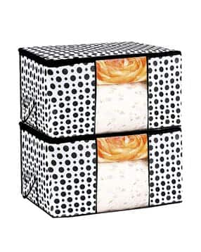 kuber industries Set of 2 Polka-Dot Print Blanket Covers-picture-37