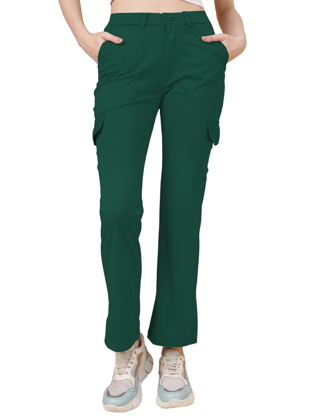 Buy Forever 21 Green Regular Fit Cargo Pants for Women Online @ Tata CLiQ