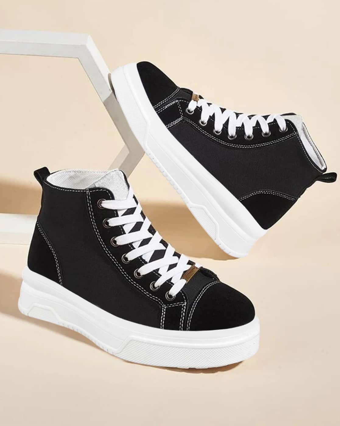 HOT Canvas Black And White Shoes For Girls Canvas Black And