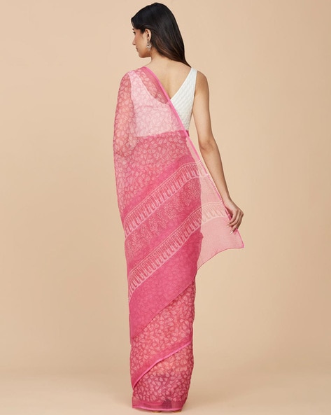 Buy Silk Woven Checks Sari for Women Online at Fabindia | 10682975