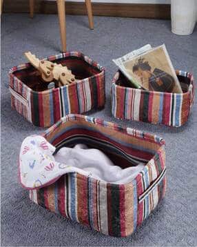 fabinaliv Set of 3 Striped Stationary Organizers-picture-42