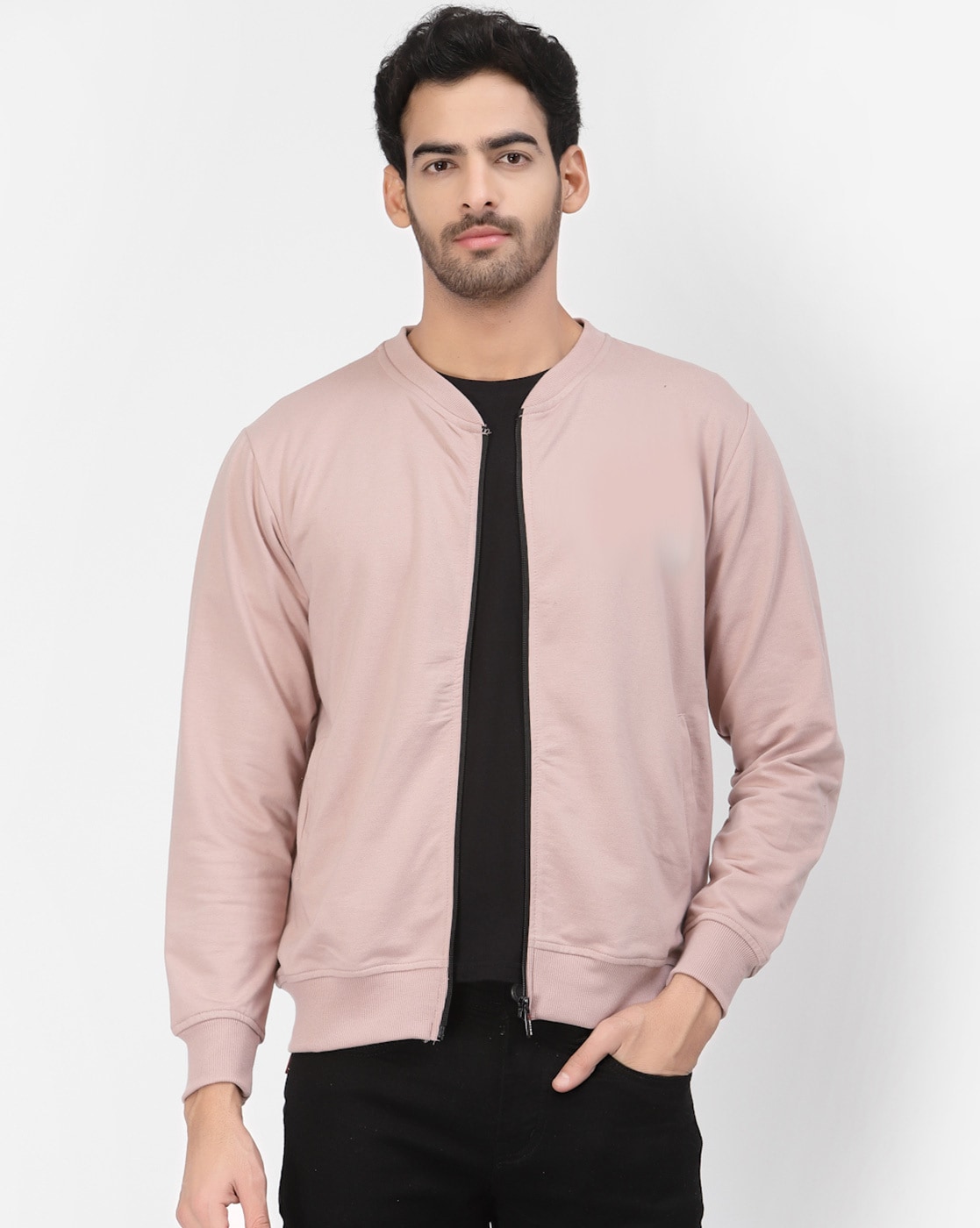 Light pink bomber deals jacket mens