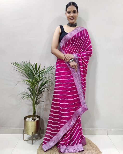 Pure Chiffon leheriya saree