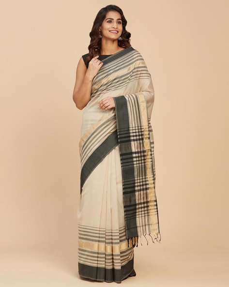 Buy Fabindia Woven Daily Wear Pure Silk Grey Sarees Online @ Best Price In  India | Flipkart.com