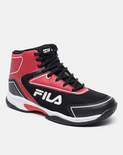 Fila black high ankle cheap basketball shoes