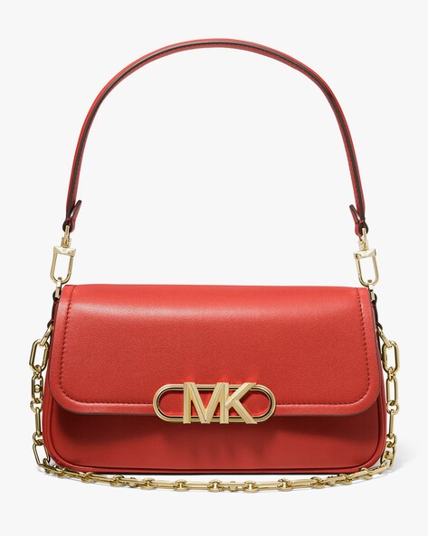 Michael kors red online messenger bag