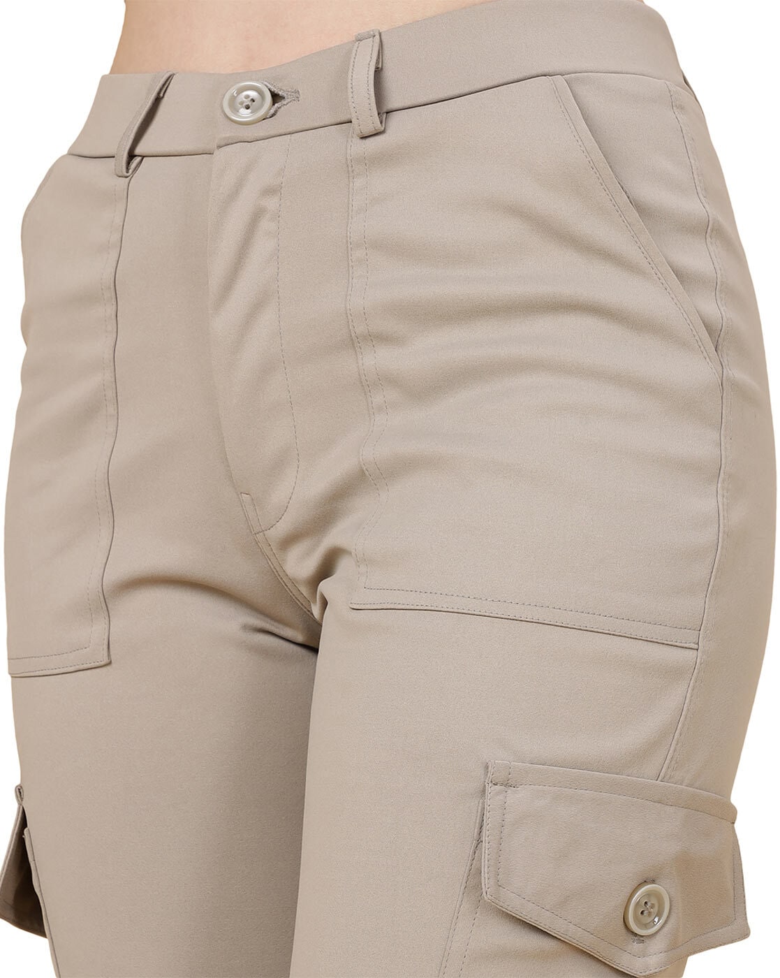 Buy Beige Trousers & Pants for Women by FITHUB Online