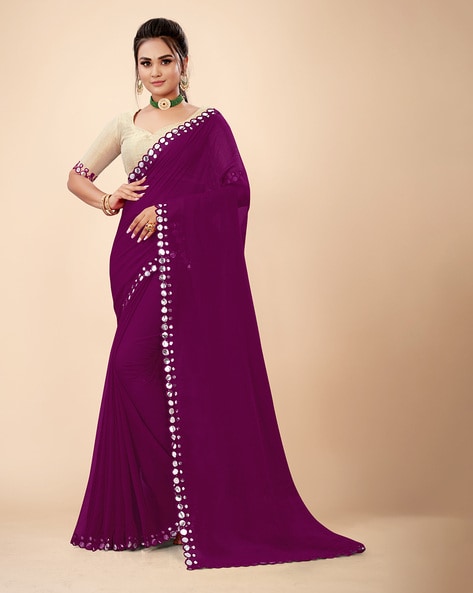 Casual Mirror Work Sarees online shopping | Page 7