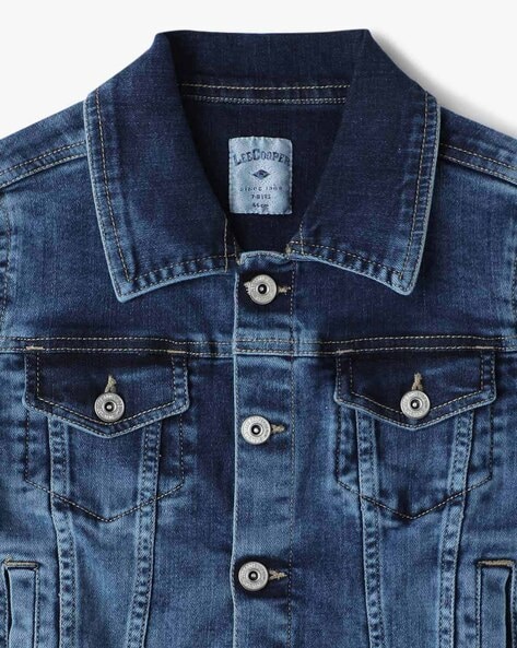 Shop Online Boys Blue Text Print Full-Sleeve Denim Jacket at ₹1379