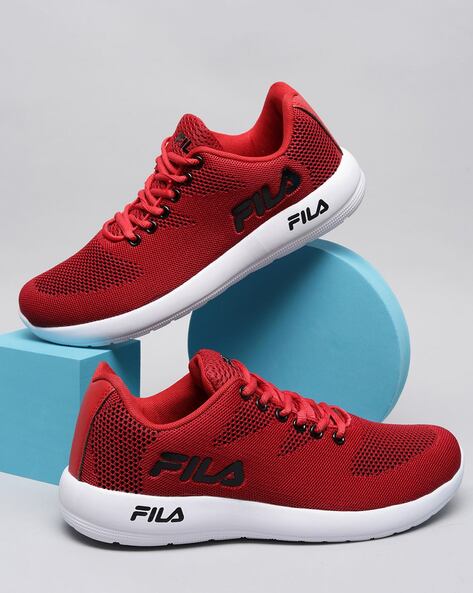 Mens red fila shoes hotsell