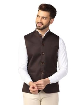 tahvo Mandarin Collared Sleeveless Nehru jacket-picture-50