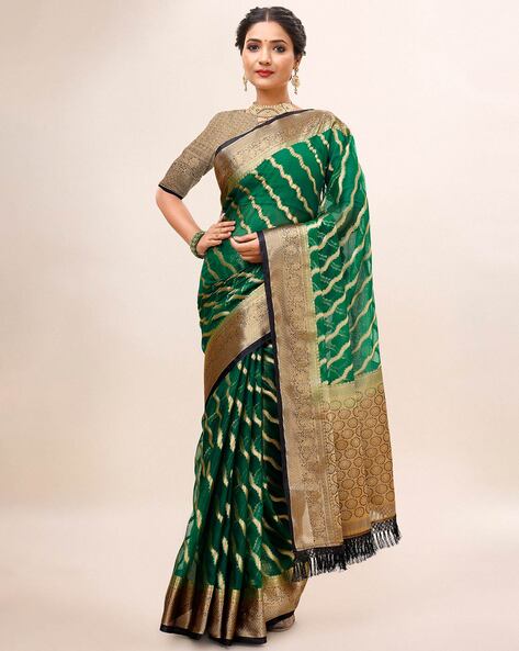 Yellow Handpainted Organza Silk Saree – Beatitude