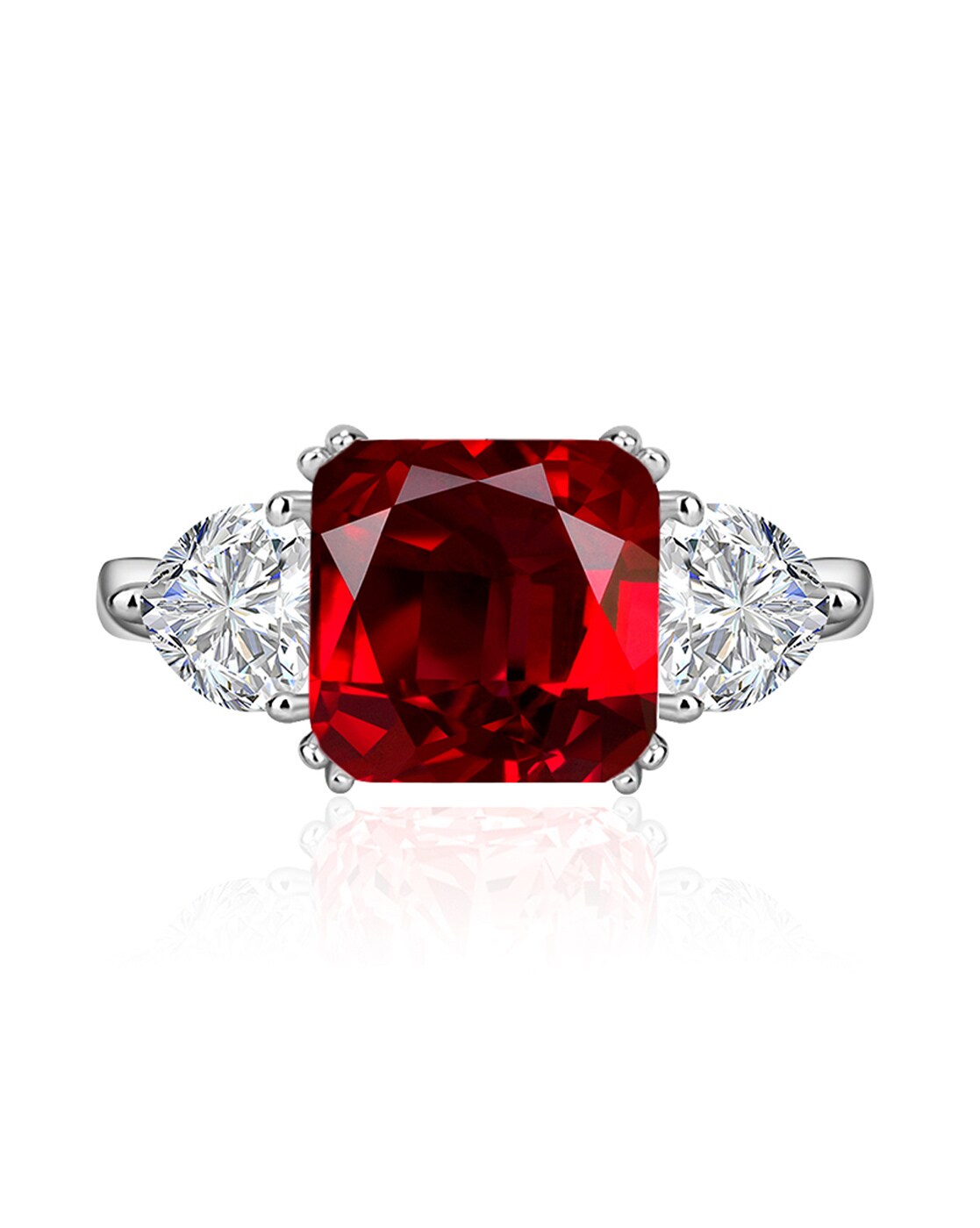 Royal Victorian 14K Red Gold 3.0 Ct Asscher Cut Black Diamond Landseer Lion Engagement  Ring R867-14KREGBD | Art Masters Jewelry