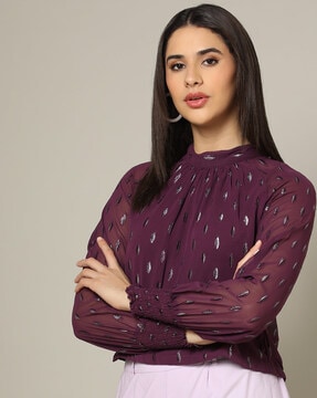 High Neck Tops for Women - Up to 60% off