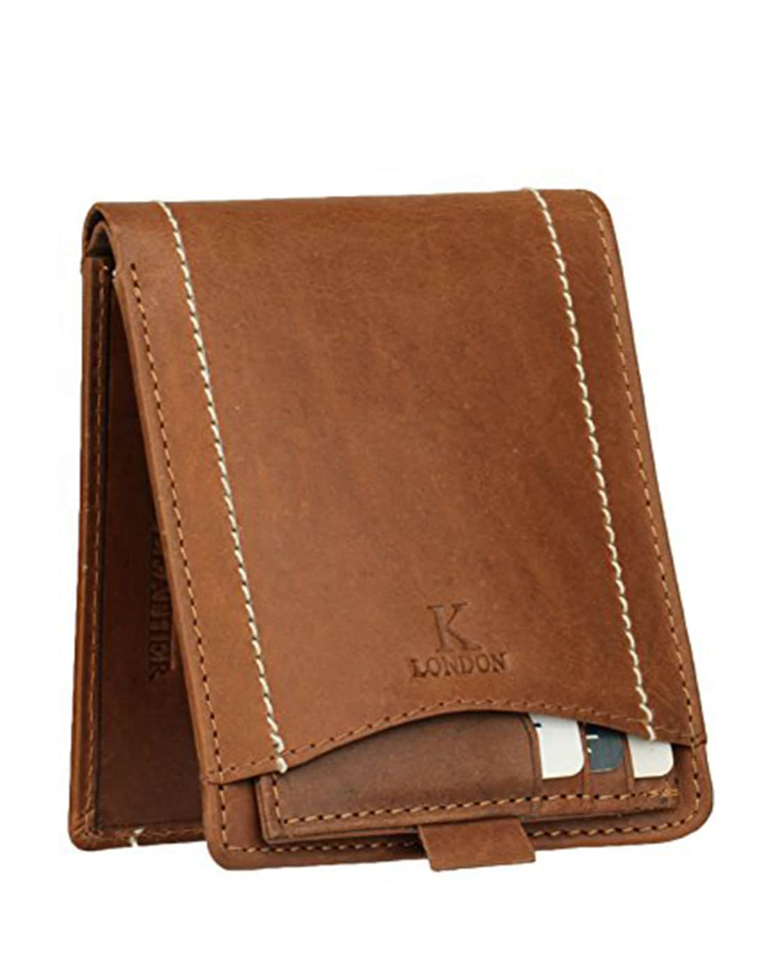 Buy K London Leather Men's Wallet (201_BRN)(Brown) at