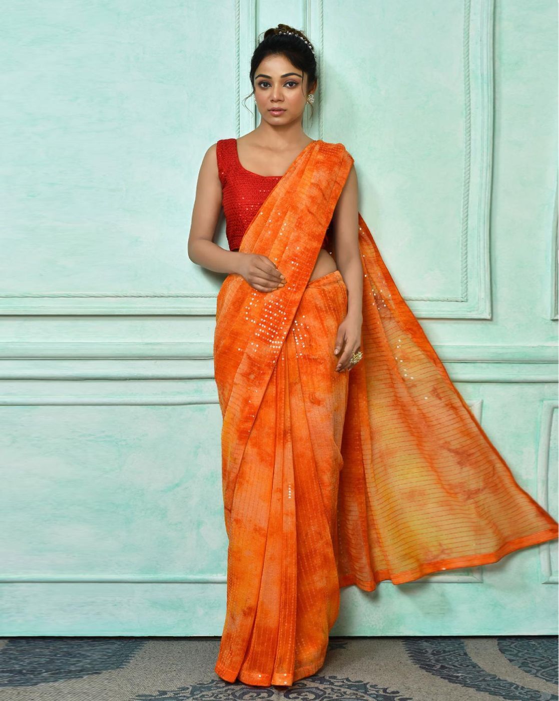 Buy Teal Sarees for Women by LEELI PEERI DESIGNER Online | Ajio.com