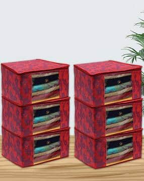 kuber industries Set of 6 Floral Print Saree Covers-picture-11