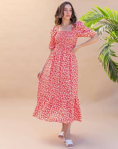 Floral Sleeveless Linen Dress - Blush Pink  Putti Fine Fashions - Putti  Fine Furnishings